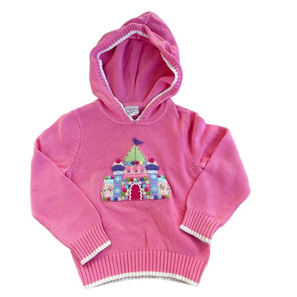 Vtg 1990s Talbots Kids Girls Candy Castle Sweater with Hood Size 6 - Picture 1 of 8